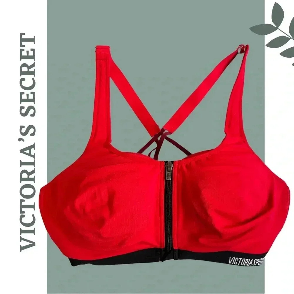 Victoria Sport Knockout - Red Front-Close Sports Bra